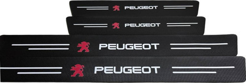 Peugeot Logolu Karbon Kapı Eşiği Koruyucu Bant Folyo 4'Lü Set