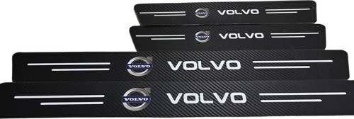 Volvo Logolu Karbon Kapı Eşiği Koruyucu Bant Folyo 4'Lü Set