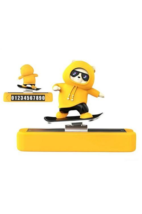 Hareketli Kayan Figür Kaykay Numaratör Oto Araç Kaykay Numaratör Torpido Üstü Numaralık Sarı