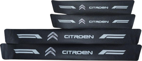 Citroen Logolu Karbon Kapı Eşiği Koruyucu Bant Folyo 4'Lü Set