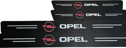 Opel Logolu Karbon Kapı Eşiği Koruyucu Bant Folyo 4'Lü Set