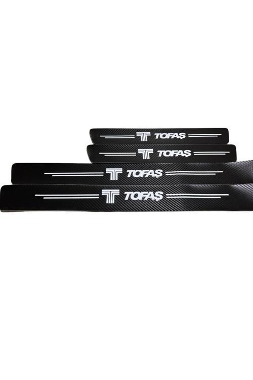 Tofaş Logolu Karbon Kapı Eşiği Koruyucu Bant Folyo 4'Lü Set