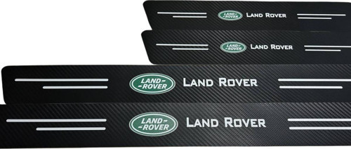 Land Rover Logolu Karbon Kapı Eşiği Koruyucu Bant Folyo 4'Lü Set
