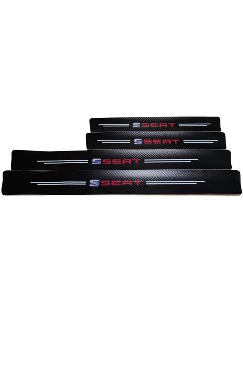 Seat Logolu Karbon Kapı Eşiği Koruyucu Bant Folyo 4'Lü Set