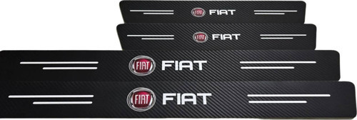 Fiat Logolu Karbon Kapı Eşiği Koruyucu Bant Folyo 4'Lü Set