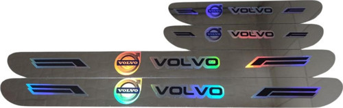 Volvo Hologram Logolu Araca Özel Marka Logolu Aynalı Kapı Eşiği Koruyucu Yapıştırma 4'Lü Set