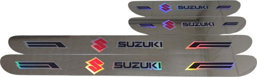 Suzuki Hologram Logolu Araca Özel Marka Logolu Aynalı Kapı Eşiği Koruyucu Yapıştırma 4'Lü Set
