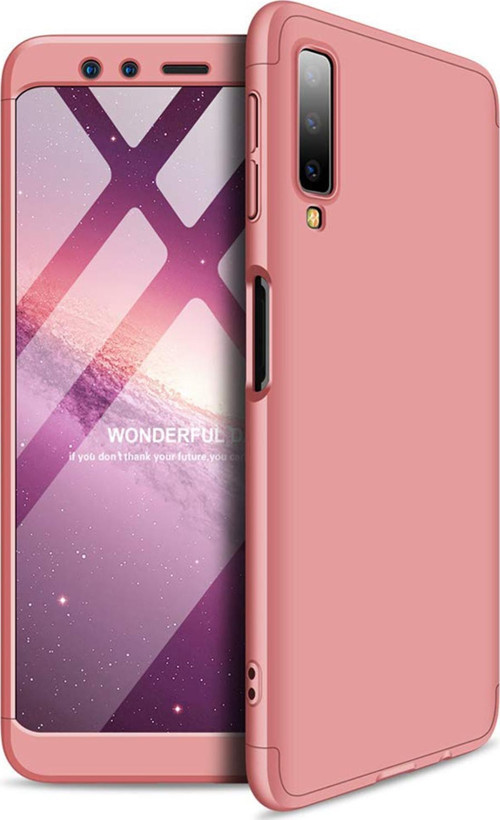 Samsung Galaxy A7 2018 Kılıf Double Dip 360 Protective Rose Gold