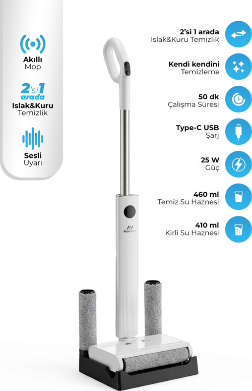 M-210 Şarjlı Islak & Kuru Zemin Temizleyici | Elektrikli Mop & Gırgır