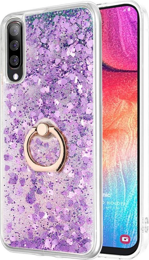 Samsung Galaxy A70 Kılıf Glitter Liquid Holder Mor