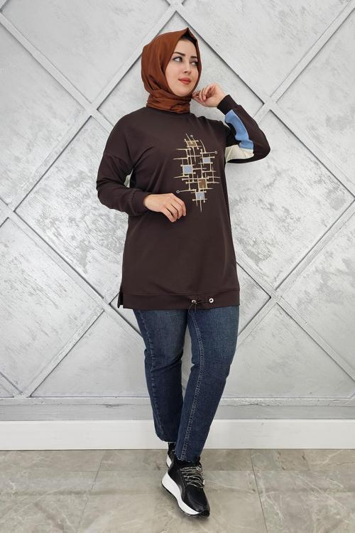 KADIN BASKI DETAYLI TESETTÜR TUNİK