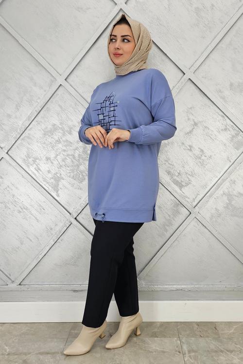 KADIN BASKI DETAYLI TESETTÜR TUNİK