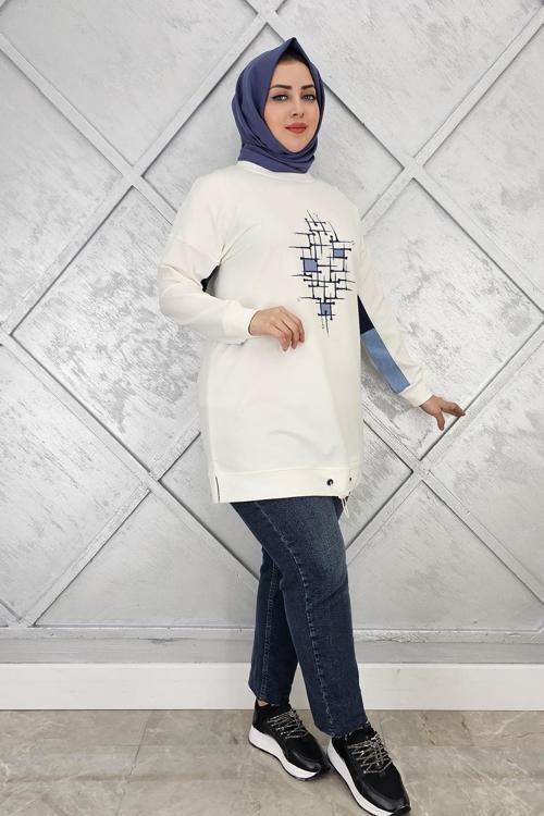 KADIN BASKI DETAYLI TESETTÜR TUNİK