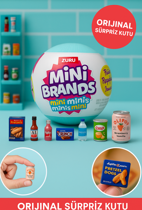 Mini Brands Mini Minis Sürpriz Kutu – 5’li Gerçekçi Mini Oyuncak Market Ürünleri