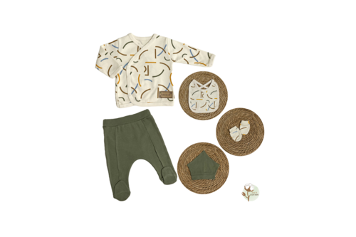 Yeni Sezon Çizgili Erkek 5 Parça Hastane Çıkışı