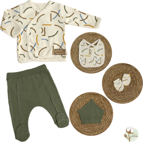 Yeni Sezon Çizgili Erkek 5 Parça Hastane Çıkışı