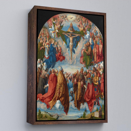 Çerçeveli Albrecht Dürer - Üçlü Birliğin Hayranlığı Tablo - Adoration Of The Trinity-8054