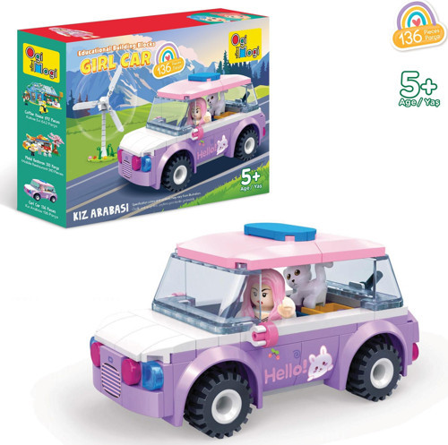 Eğitici Bloklar Kız Arabası 136 Parça Yapı Seti