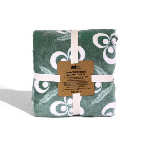 Çintemani Yeşil Çift Kişilik Battaniye 200 x 220 cm