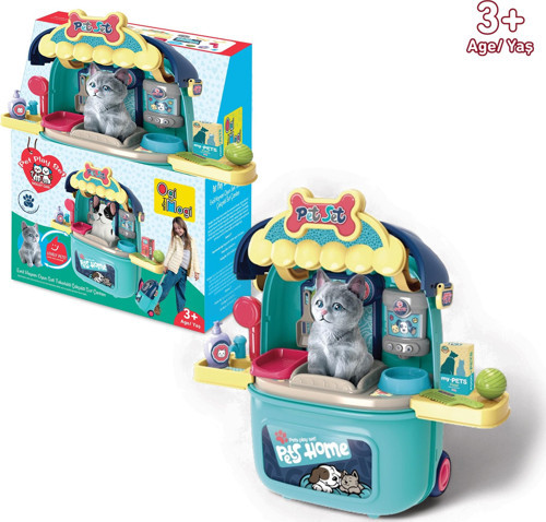 Evcil Hayvan Oyun Seti Tekerlekli Çekçekli Sırt Çantası