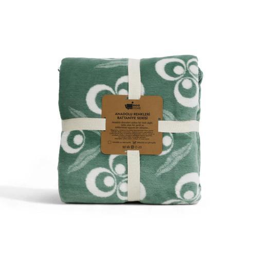 Çintemani Yeşil Tek Kişilik Battaniye 150 x 200 cm