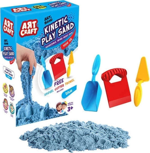 Art Craft, Aksesuarlı Mavi Kinetik Oyun Kumu 1000 gr