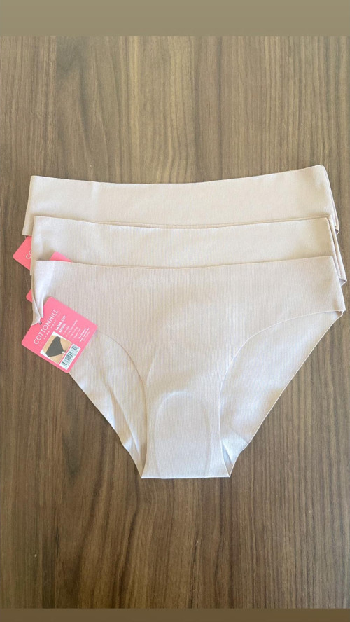 3 ADET 1 PAKET Kahve Klasik Basic Lazer Kesim Bikini Külot