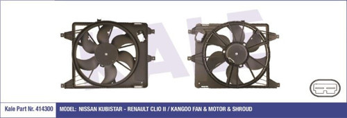 FAN MOTORU DAVLUMBAZLI RENAULT CLIO II / KANGOO (320W 380MM) TTT 353780