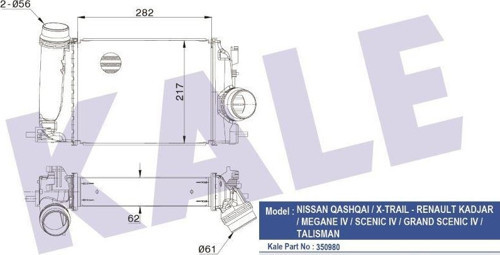 TURBO RADYATÖRÜ (INTERCOOLER) RENAULT MEGANE IV NISSAN QASHQAI 1.5DCI