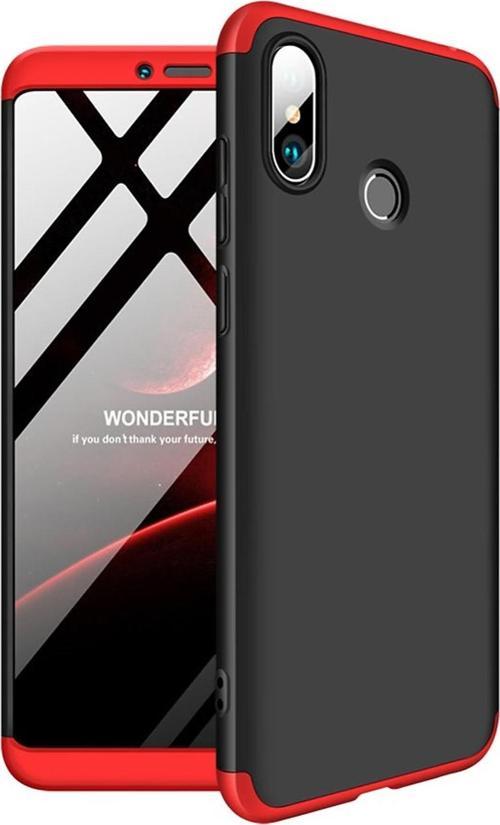 Xiaomi Redmi Note 5 Kılıf Double Dip 360 Protective Siyah Kırmızı