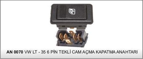 CAM KALDIRMA ANAHTARI UNVERSAL TİP FIAT SLX VW LT-35 6PİN TEKLİ
