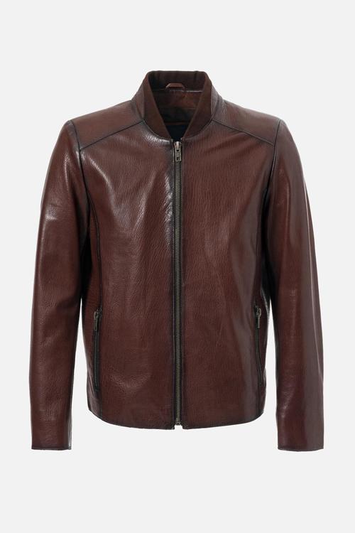 WM251 Erkek Jumbo Slim-Fit Hakiki Deri Mont FINDIK