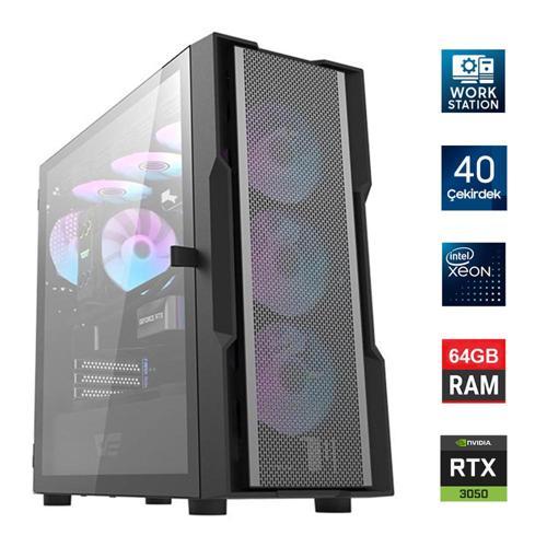 Xeon E5 2670 v2 Çift İşlemcili 40 Çekirdek 64GB 1TB NVMe RTX3050 Workstation Oem Paket