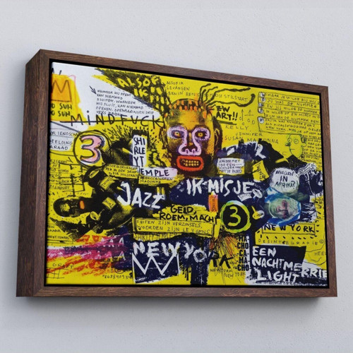 Çerçeveli Jean Michel Basquiat Şehir Sanatı Kanvas Tablo-5095