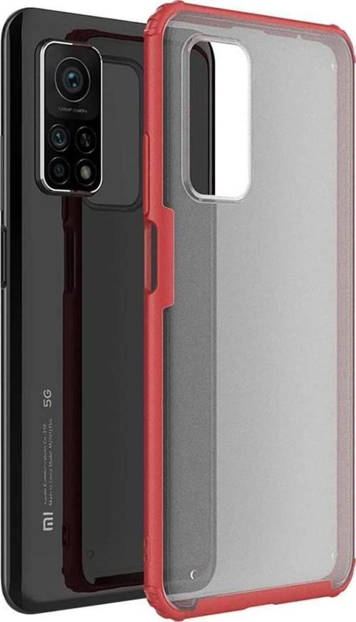 Xiaomi Mi 10T Kılıf Frosted Frame Kırmızı