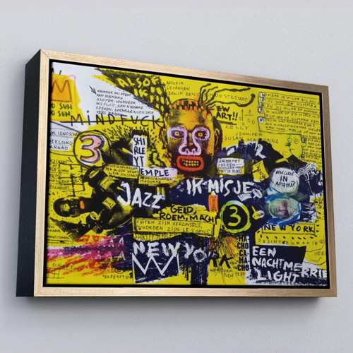 Çerçeveli Jean Michel Basquiat Şehir Sanatı Kanvas Tablo-5095