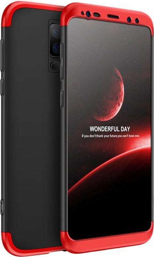 Samsung Galaxy S9 Plus Kılıf Double Dip 360 Protective Siyah Kırmızı