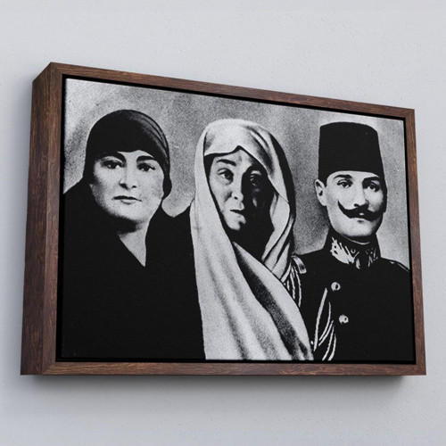 Çerçeveli Atatürk Portre Tablosu Mustafa Kemal Atatürk Dikdörtgen Dekoratif Kanvas Tablo-136