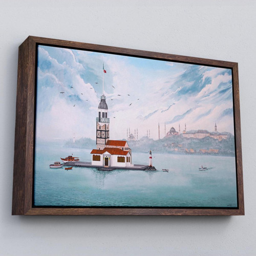 Çerçeveli Kız Kulesi Yağlıboya Görünüm Dekoratif Kanvas Tablo-3587