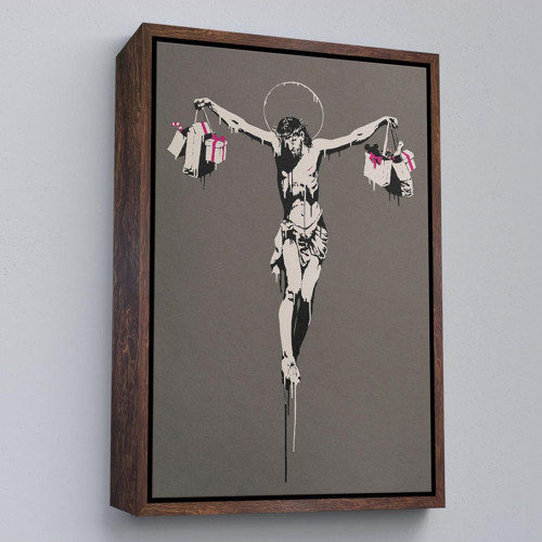 Çerçeveli Alışveriş Torbalı İsa Tablosu - Christ With Shopping Bags-8094