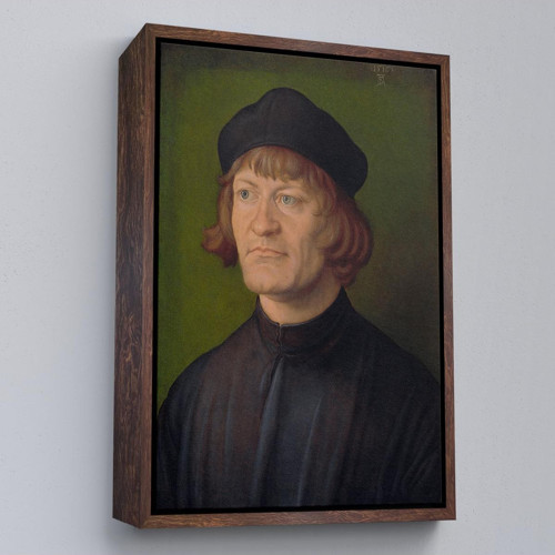 Çerçeveli Albrecht Dürer - Bir Din Adamı Portresi Tablo - Bildnis Eines Geistlichen-8081