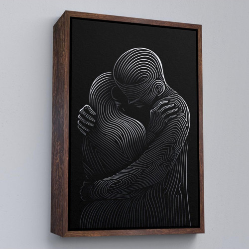 Çerçeveli Linear Hug Sarılan Çift Tablosu-7819