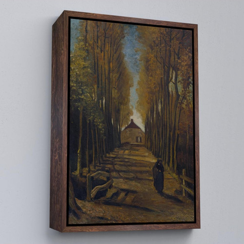 Çerçeveli Vincent Van Gogh - Sonbaharda Kavaklı Yol Tablo - Avenue Of Poplars İn Autumn-7473