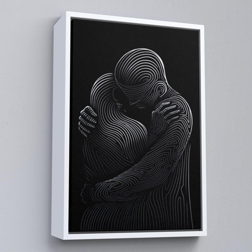 Çerçeveli Linear Hug Sarılan Çift Tablosu-7819