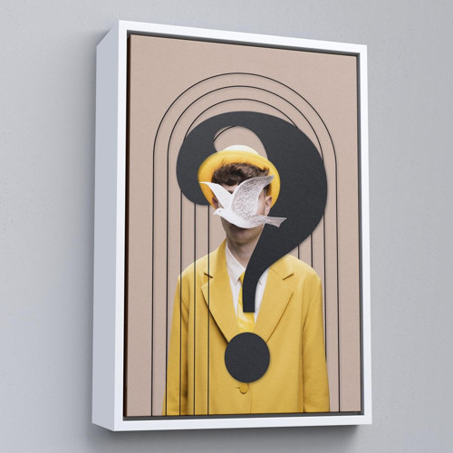 Çerçeveli Yüzünde Kuş Olan Adam Pop Art Tablo-7848