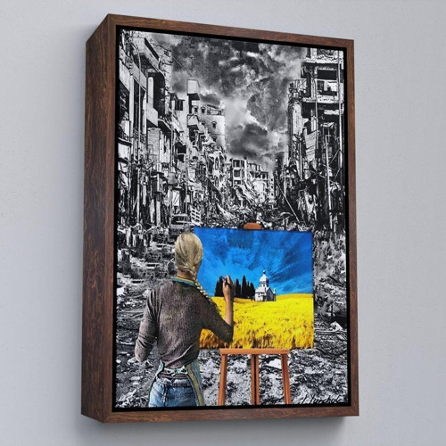 Çerçeveli Hayalindeki Ukrayna'Yi Çizen Ukraynalı Ressam Tablosu-6295