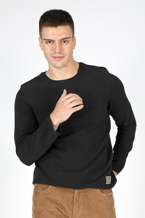 Pamuklu Regular Fit Logolu Bisiklet Yaka Erkek Sweat 251 LCM 241019 8101 SİYAH