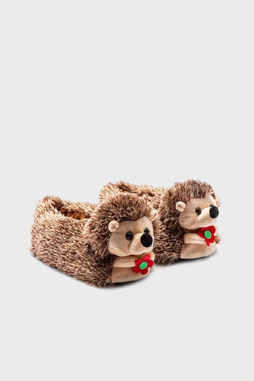 Tw Kiri Hayvanlı Yumuşak Tüylü Kız Çocuk Panduf GG0591 KAHVE