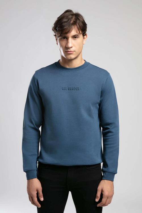 Noahes Pamuklu Regular Fit Bisiklet Yaka Logolu Erkek Sweat 261 LCM 241058 2601 İNDİGO