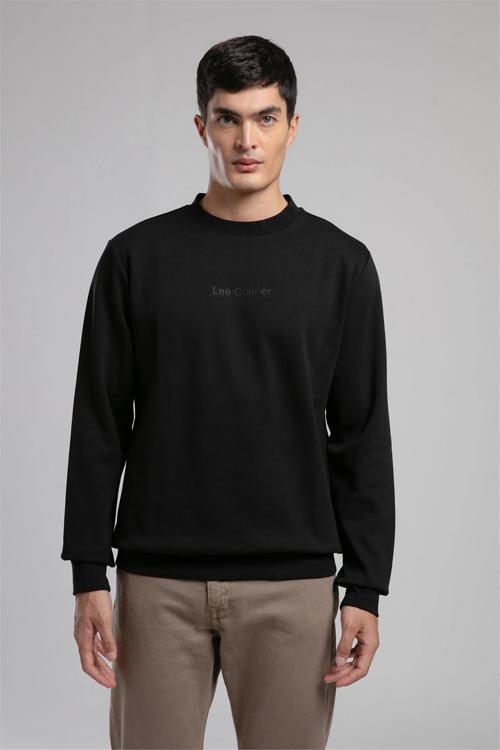 Pamuklu Regular Fit Logolu Bisiklet Yaka Erkek Sweat 261 LCM 241042 8101 SİYAH